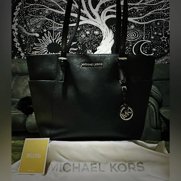 Michael Kors Black leather Tote Bag shoulder bag like new ❌80% OFF SALE❌ - Picture 9 of 16